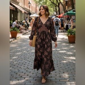 Bobo Maxi Floral Festival Tiered Smocked
Waist Dress